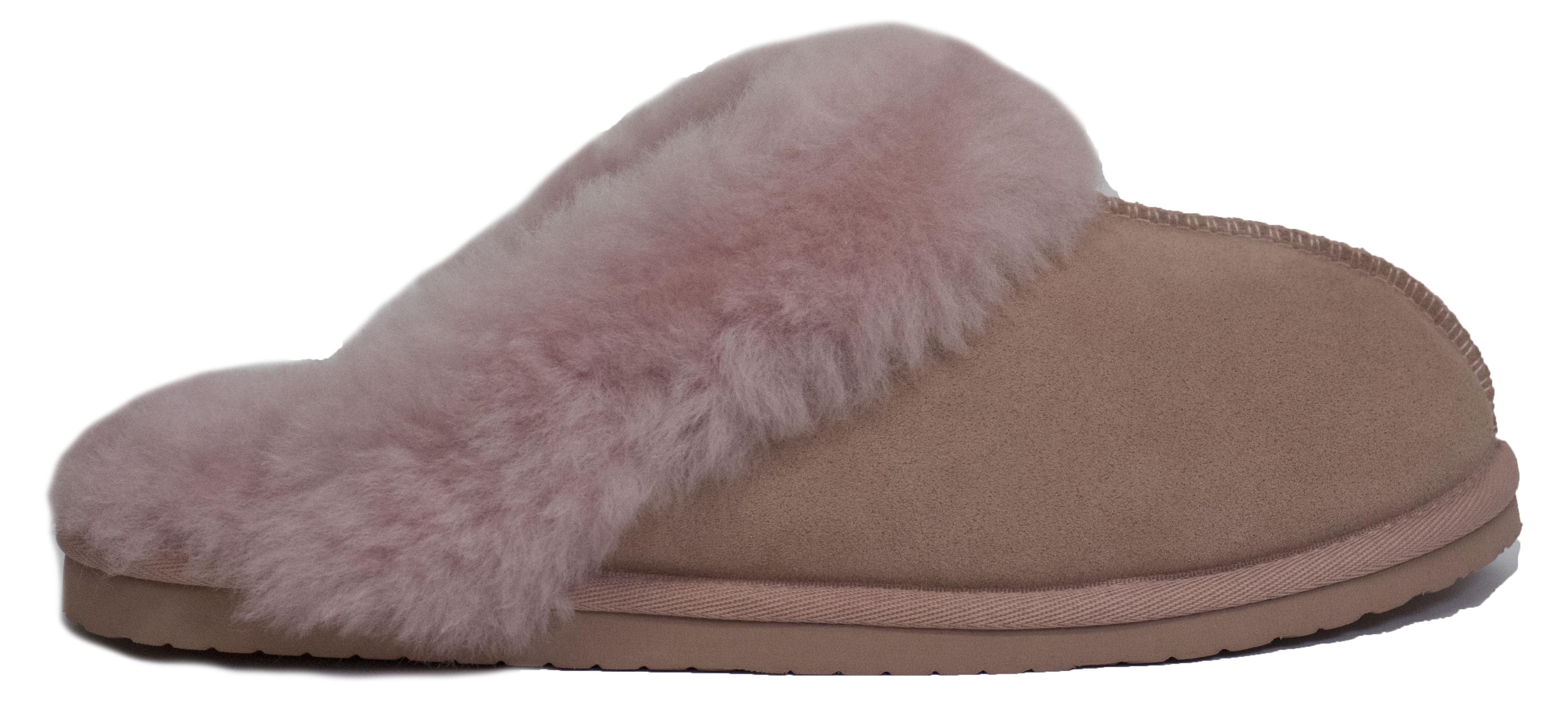 Reissner Lammfelle Lammfell Pantoffel NADINE mit Fellkranz rose 39 NADINE-ROS-39