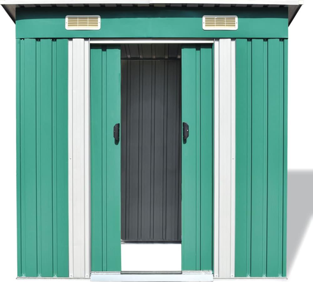 záhradný prístrešok vidaXL Zelený kov