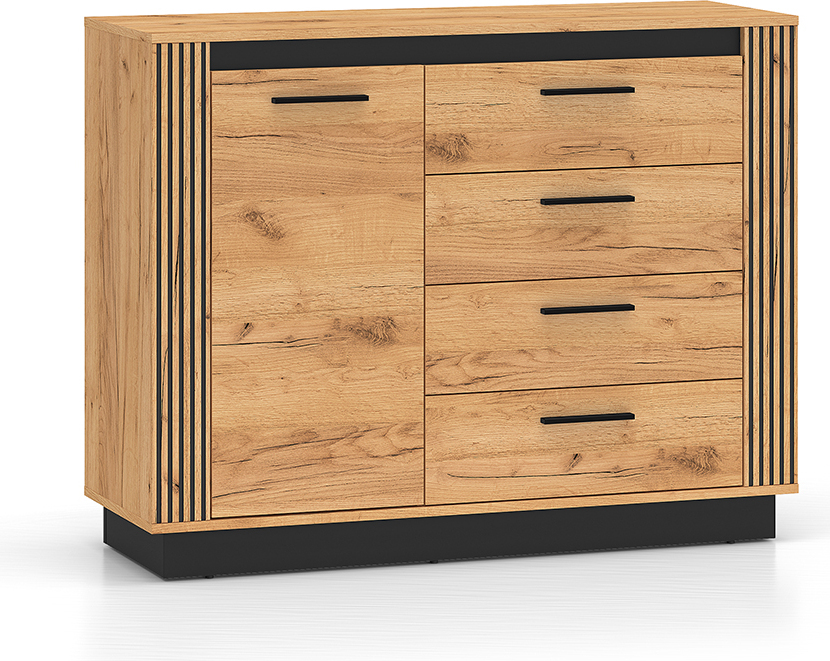 Buffet Solal mit 4 Schubladen und 1 Tür, Holzoptik, 115cm