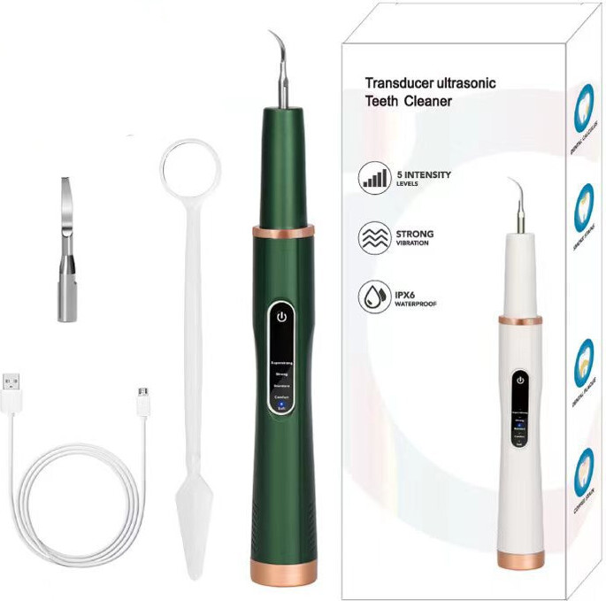 INF Ultrazvukový odstraňovač zubného kameňa – zubný kameň si odstráňte sami zelená