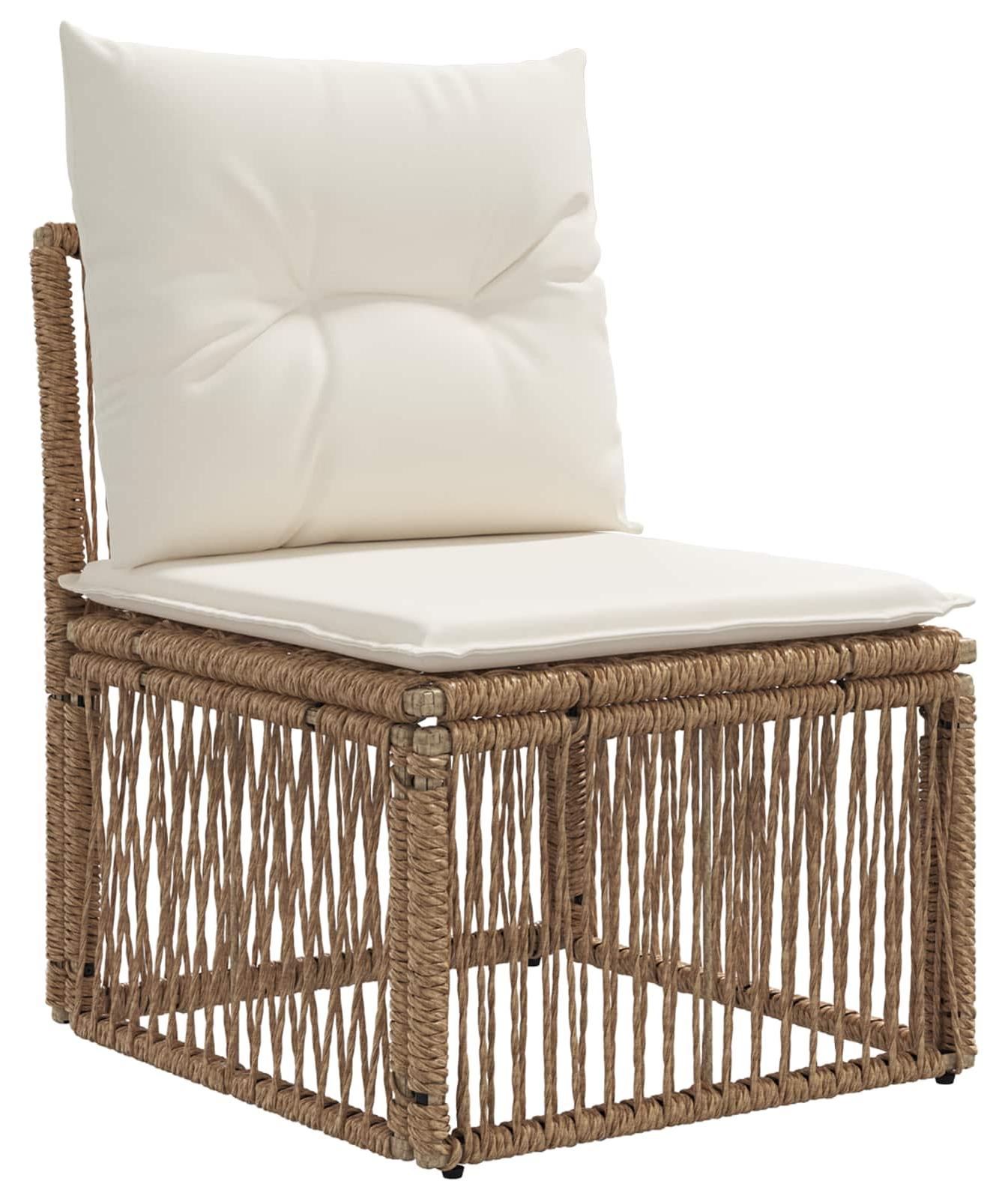 vidaXL Armfreies Sofa Beige Poly-Rattan 42026715