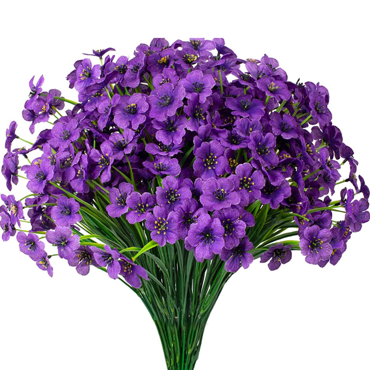 Künstliche Begonien Blumen Lila - 6 Bündel Outdoor Balkonpflanzen