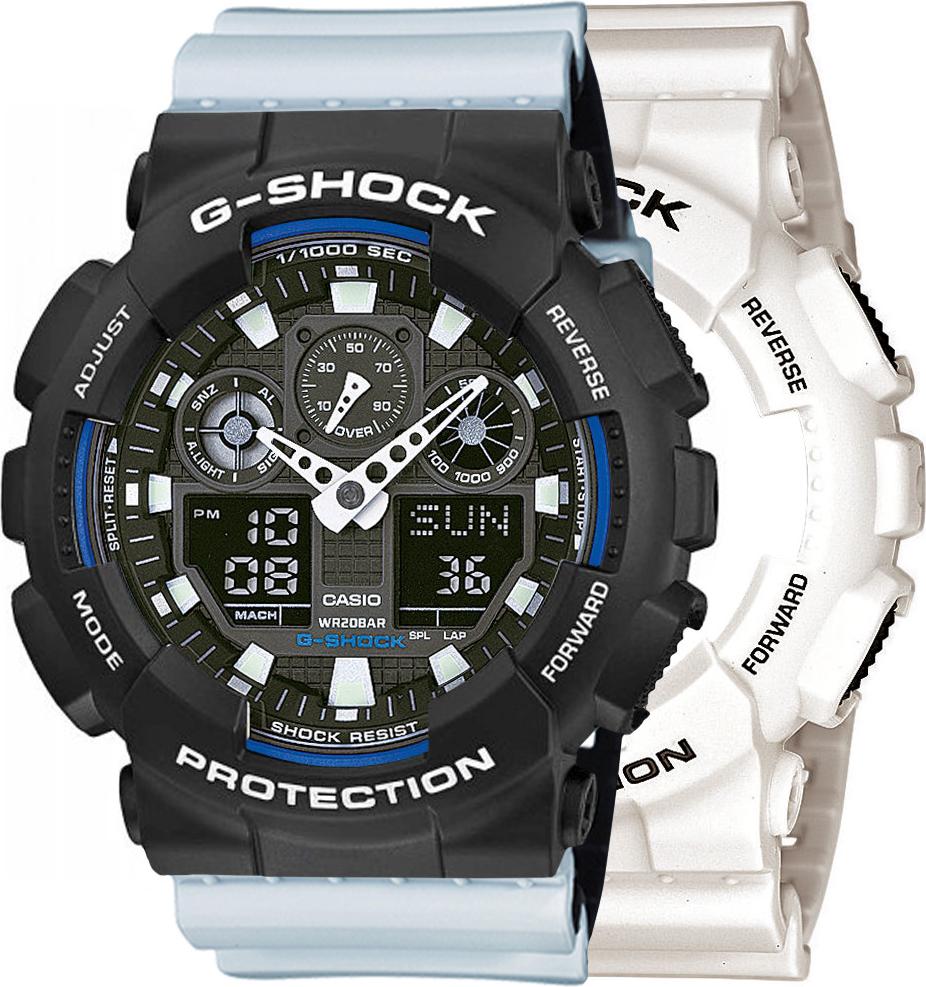 Hodinky Casio G-Shock SET GA-100B-7AER + BEZEL 10508136 + PÁS 10527469 20BAR