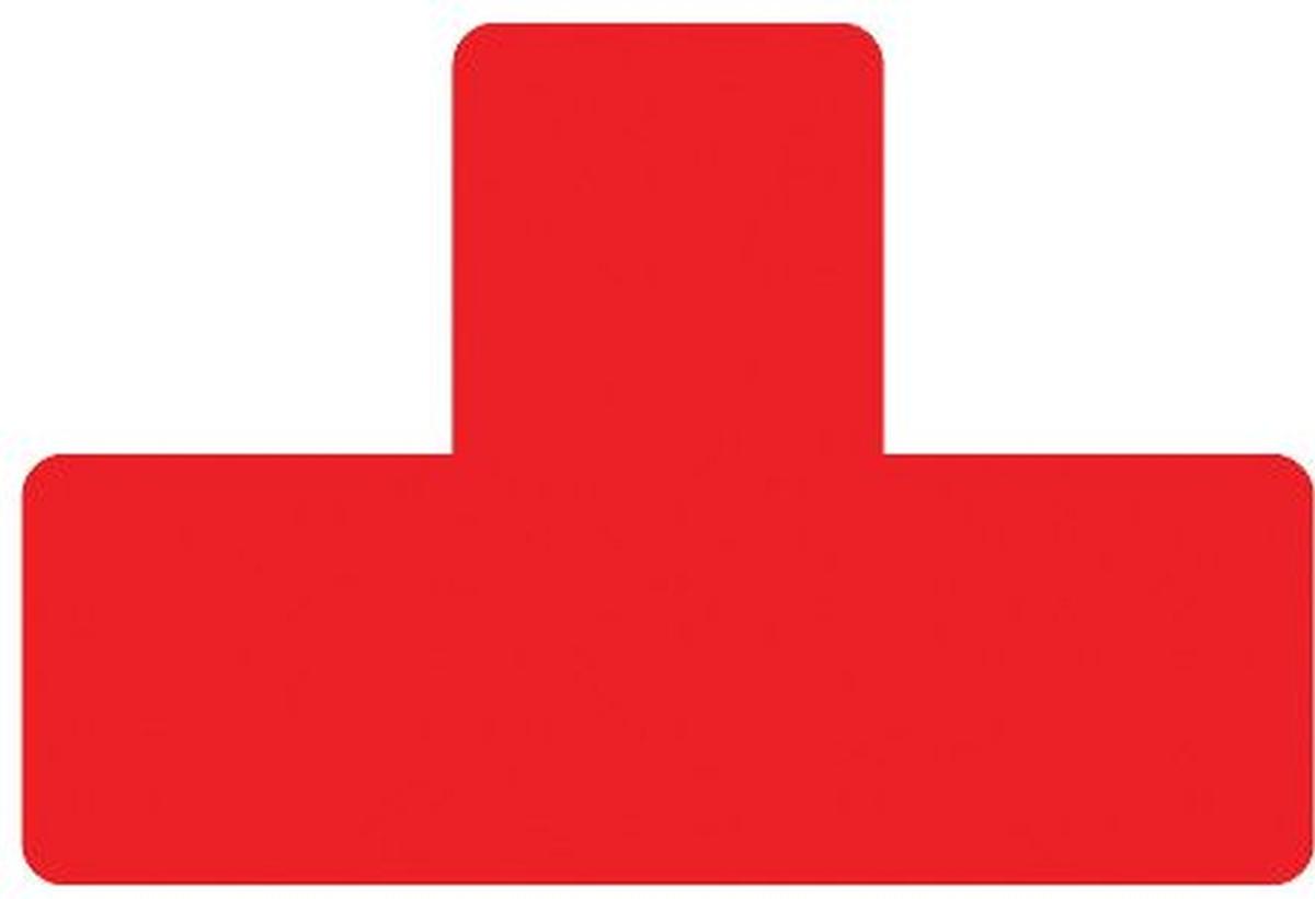 Tarifold Fußbodensymbol 'T' 15cm rot Packung mit 5 Stück 197303