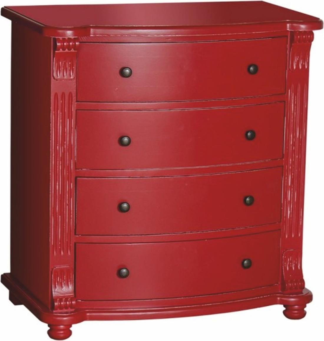 Casa Padrino Landhausstil Kommode mit 4 Schubladen Rot 80 x H. 100 cm - Landhausstil Möbel NEW-59880