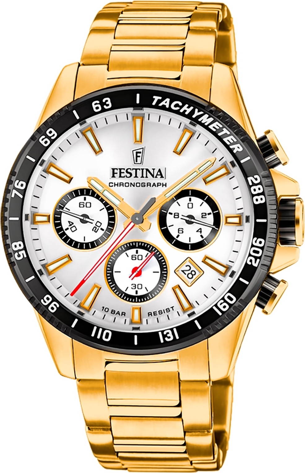 Pánske náramkové hodinky Festina z nehrdzavejúcej ocele zlaté Elegant D2UF20634/1