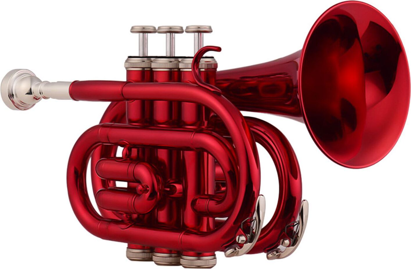 Mini vrecková trúbka Bb plochý dychový nástroj s náustkom rukavice čistiaca handrička taška na prenášanie