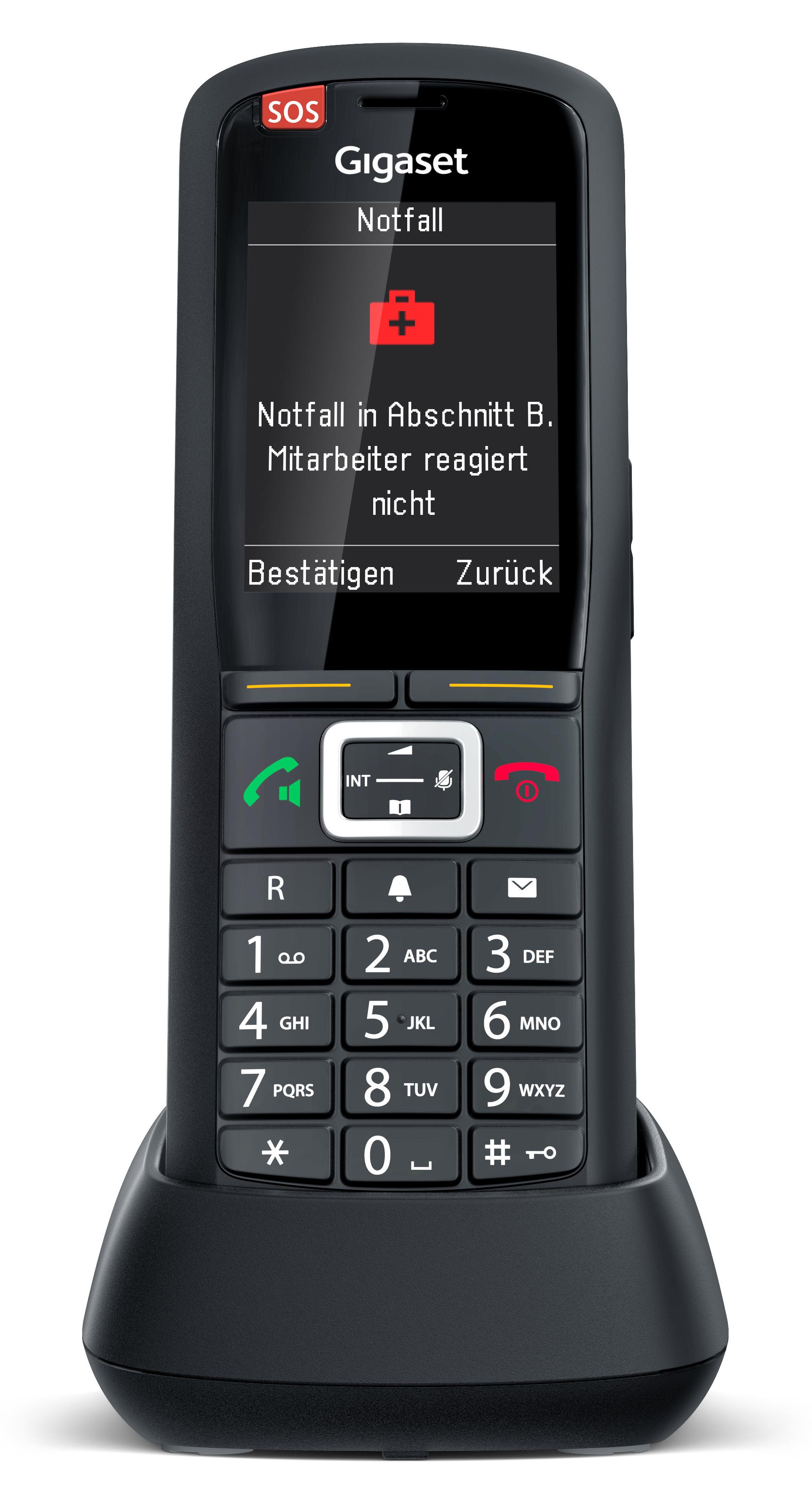 Gigaset R700H PRO, Analoges/DECT-Telefon, Kabelloses Mobilteil, 500 Eintragungen, SMS (Kurznachrichtendienst), Schwarz S30852-H3176-R102