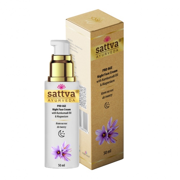 Sattva Ayurveda Face Cream Anti-Wrinkle Pro-Age Night Cream with Kumkumadi Oil & Magnesium Moisturizer