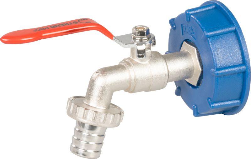 Set Strend Pro, Ventil 3/4" + Kunststoffreduzierung 60 mm + Auslauf 1", für IBC-Tank, verzinkt