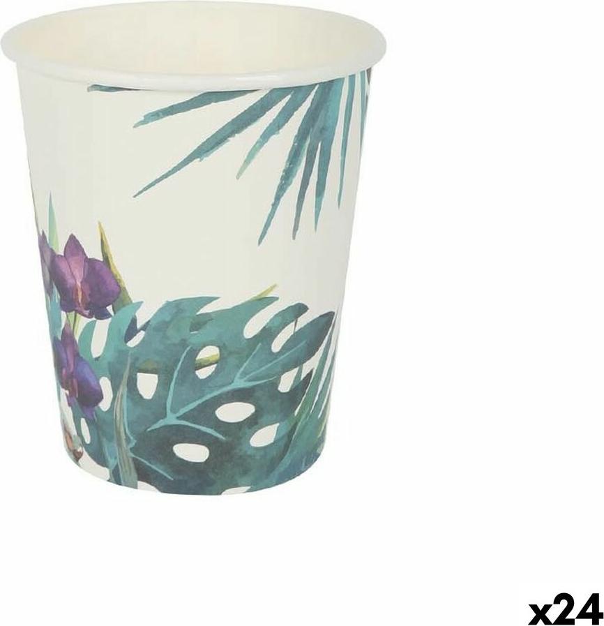 Einwegbecher Algon Einwegbecher Tropical Cardboard 10 Stück 250 ml (24 Stück)