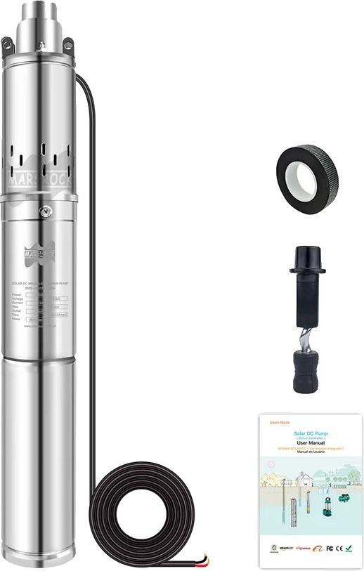 Solárne ponorné vodné čerpadlo, výkon 370W/150W, maximálny prietok 2T/H , 370W DC 24V