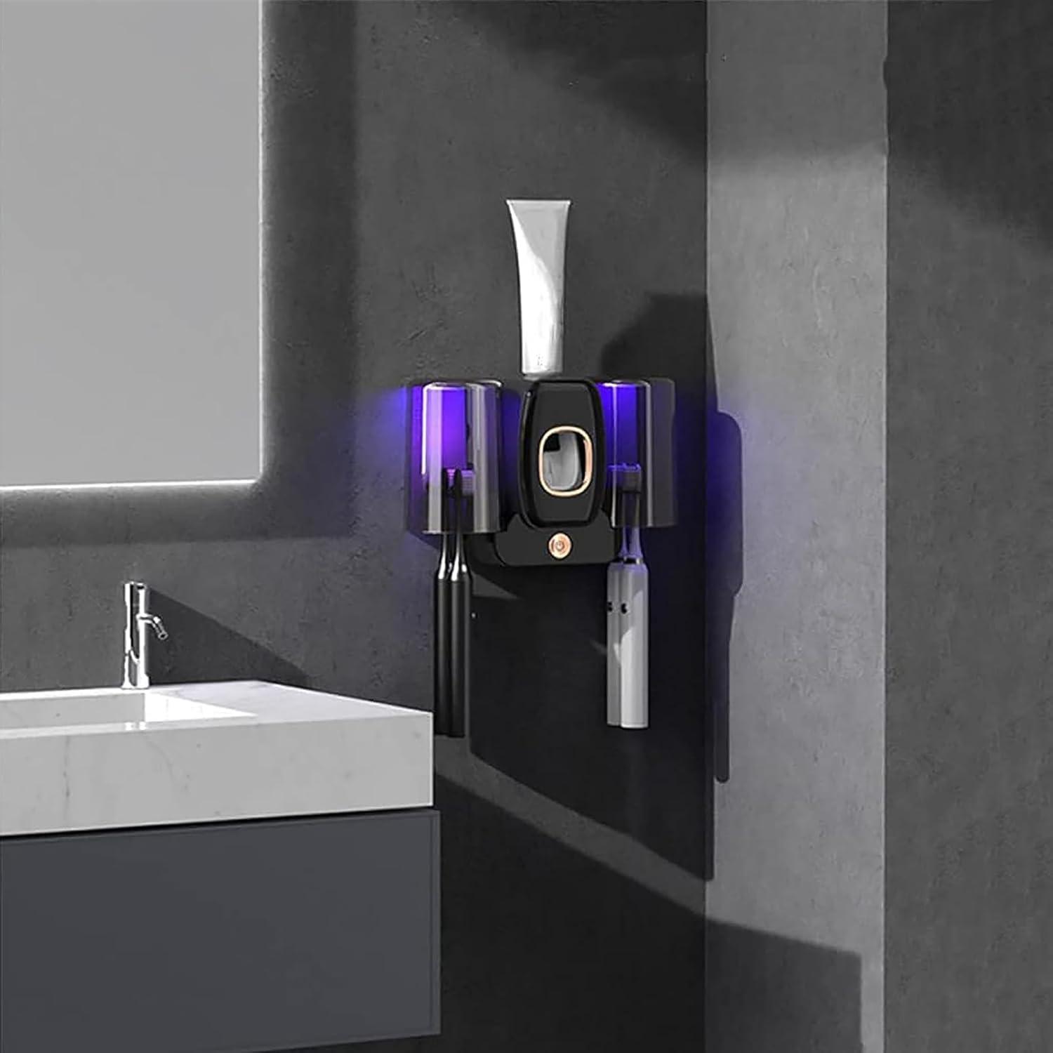 Markenlos UV-Zahnbürsten-Desinfektionsmittel - Zahnbürstenhalter mit Sterilisationsfunktion - Schwarz