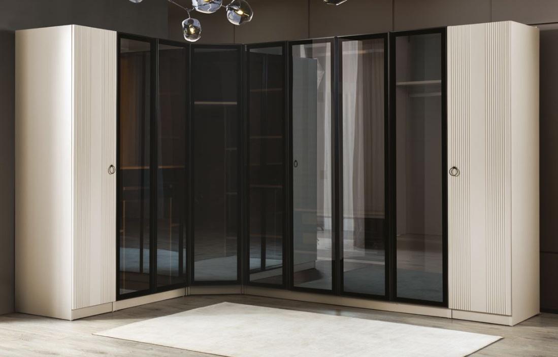 Modern Eckschrank Holz Möbel Neu schwarz Schrank im Schlafzimmer