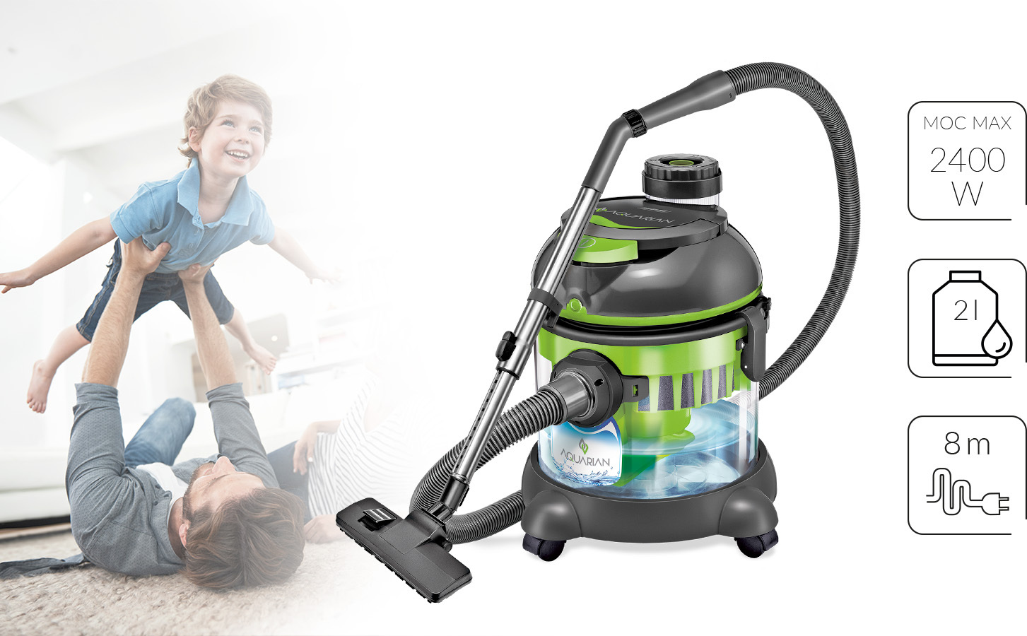 Mpm Mod-30 Staubsauger Mit Wasserfilter Und Hepa 13 Für Allergiker 2400W