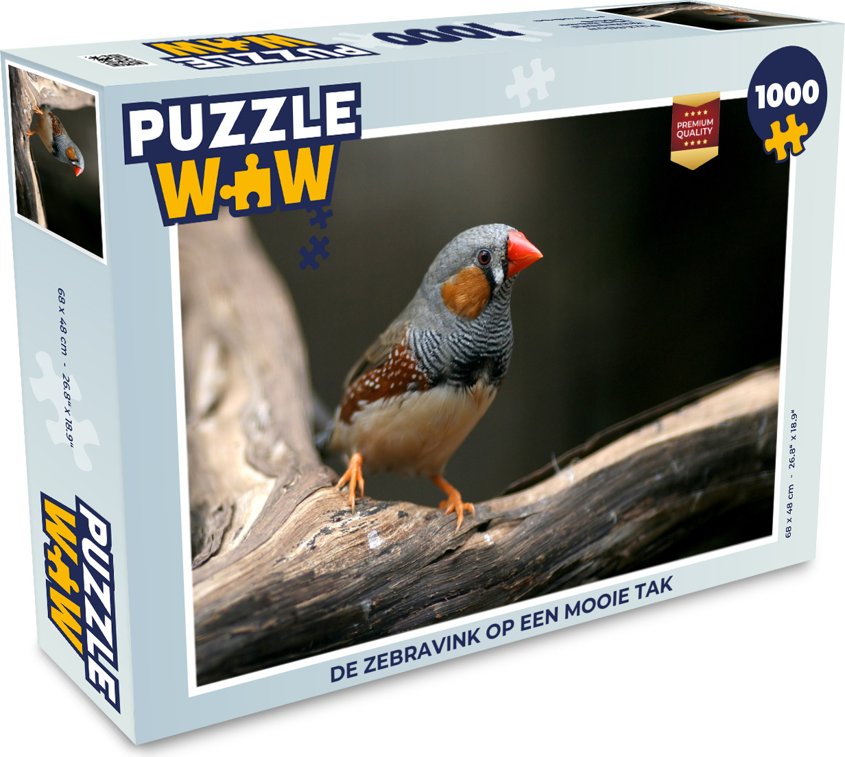 MuchoWow® Puzzle 1000 Teile Der Zebrafink auf einem schönen Ast - Erwachsene - Rätsel 136|3741011