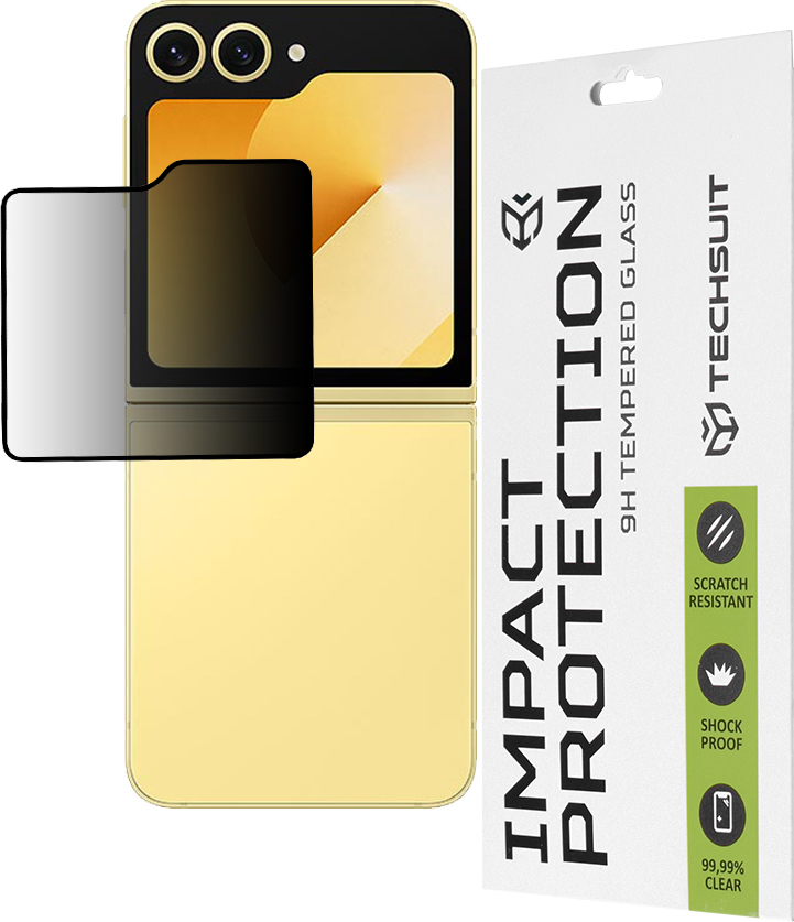 Techsuit Privacy Full Cover Impact Protection Privacy Film (Outdoor) pre Samsung Galaxy Z Flip 6 - Black