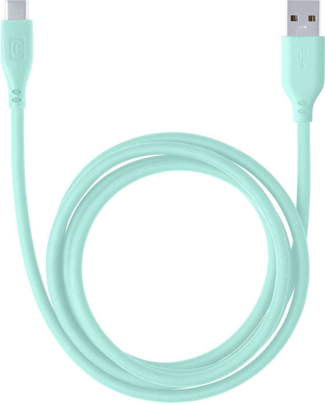 Cellularline Soft cable 120 cm - USB-C Softtouch-USB-C-Kabel, 1,2 m, USB A, USB C, Grün USBDATASOFTUSBCG