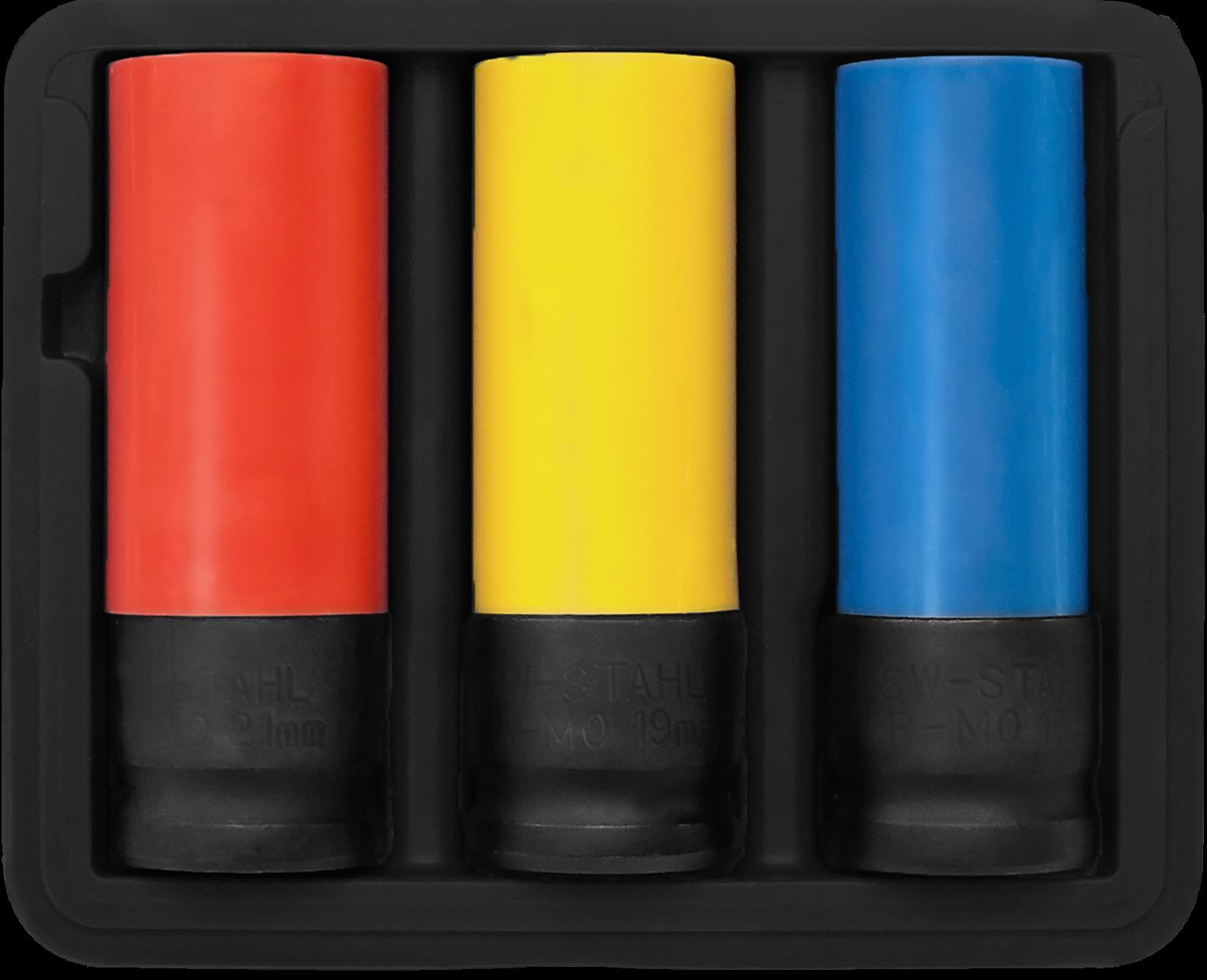 SW-Stahl 07870L Radmutterneinsätze, 1/2", 17, 19, 21 mm, 3-teilig