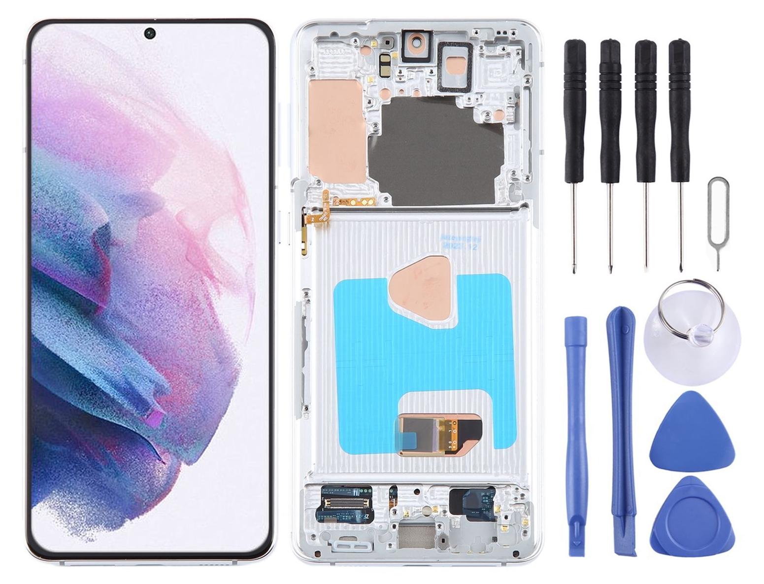 Schermo Sostitutivo Per Samsung S21 Ultra 5G (SM-G998B) 6,8'' Con Impronta E Cornice