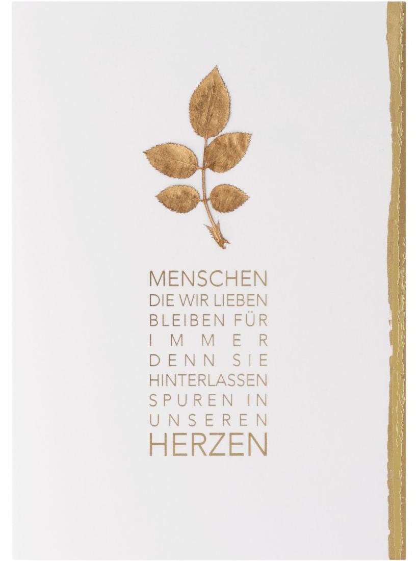 räder Goldblatt Kondolenzkarte "Menschen die wir lieben" 18923