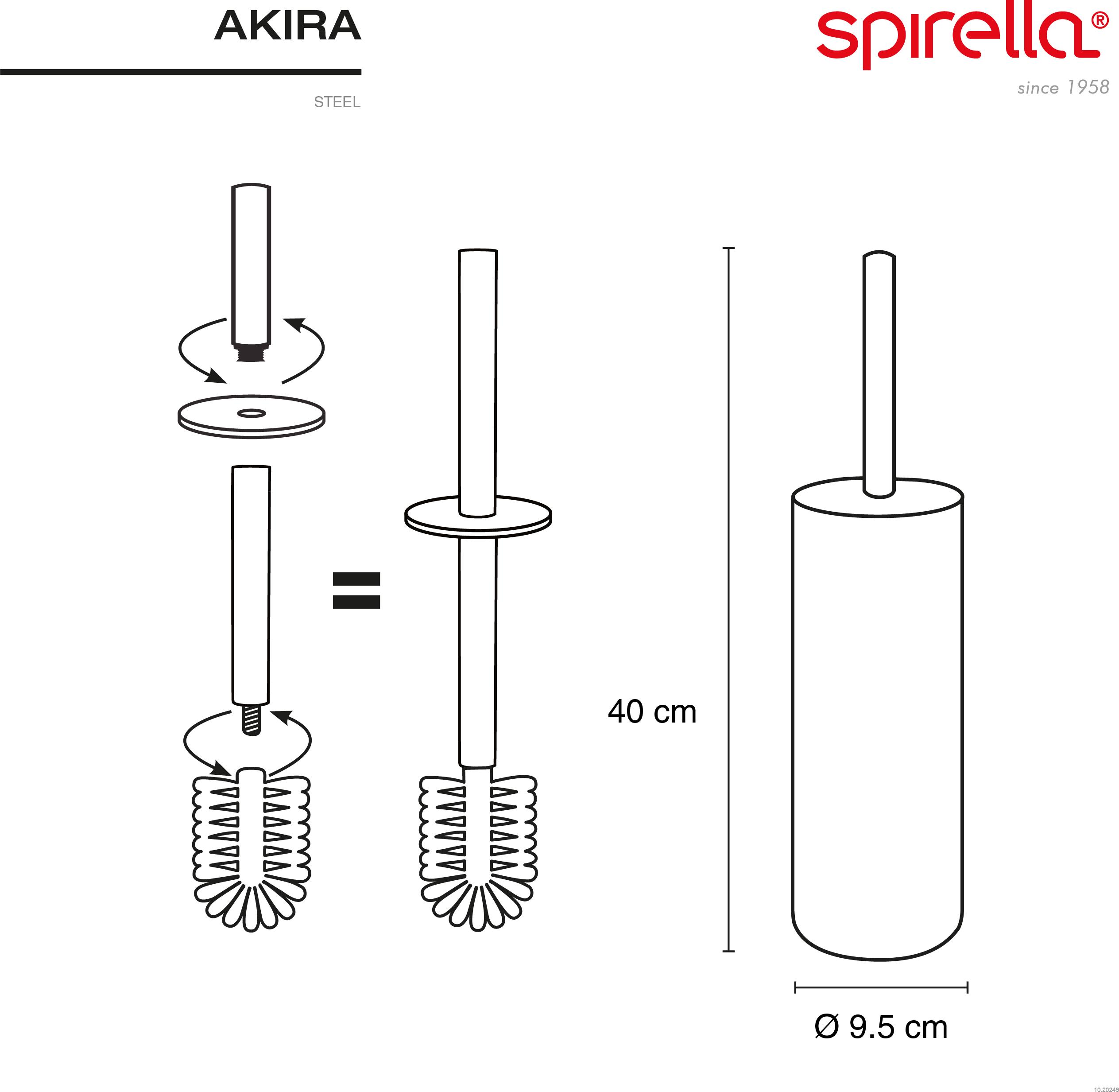 Spirella Bicchiere Portaspazzolini In Acciaio Inossidabile Cromato - Collezione Nyo, Grigio, 6,5x9,5x10,5 Cm