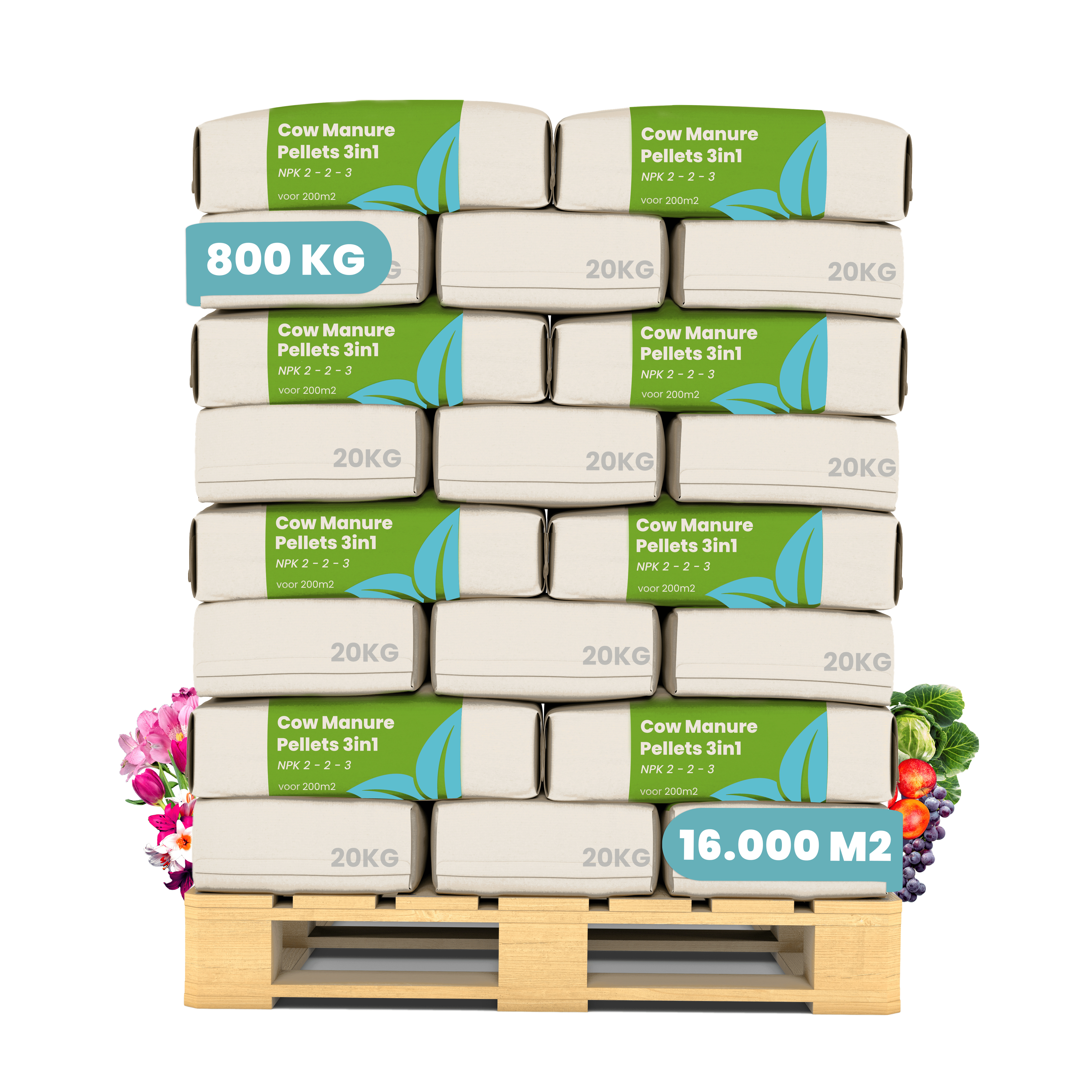Kuhmistpellets 3in1 (40x – 800 kg – für 8.000 m2)- Organifer 27421