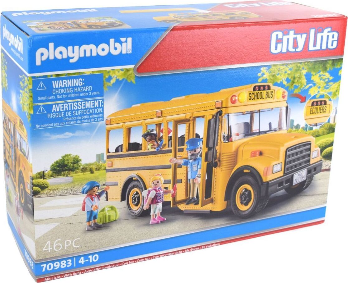 PLAYMOBIL 70983 City Life Schulbus mit Licht und Stoppschild