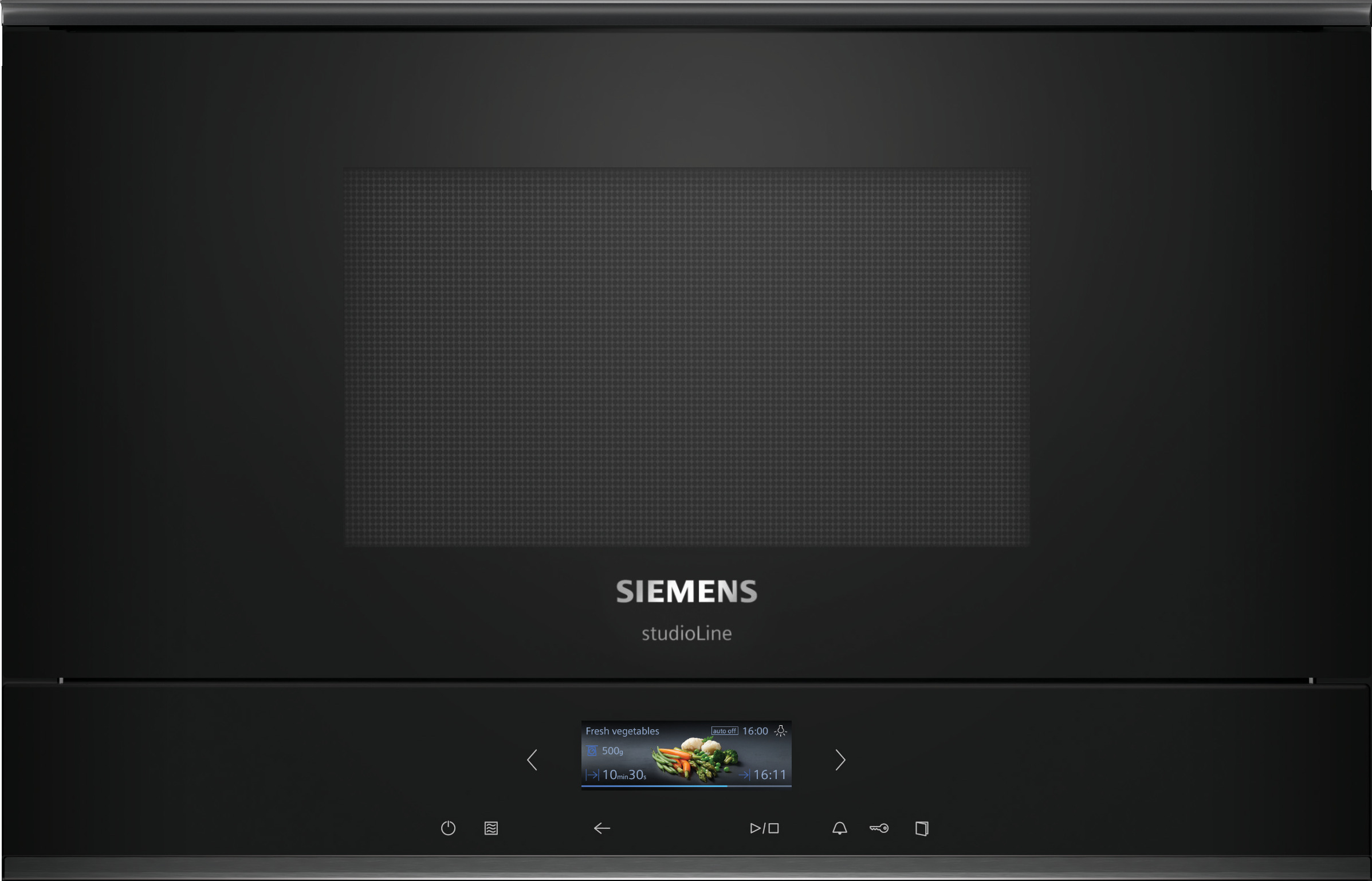 Siemens iQ700, Einbau-Mikrowelle, Schwarz, Edelstahl, BF922R1B1