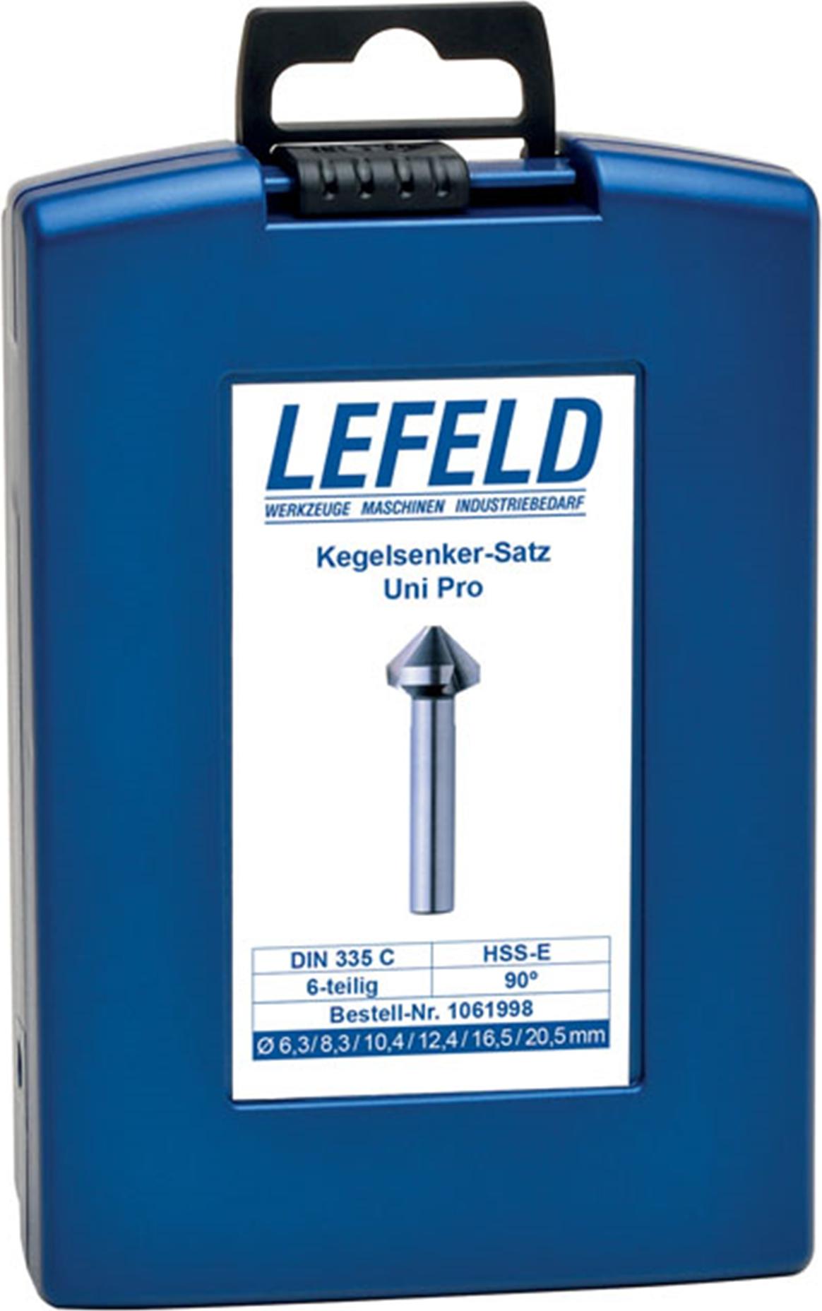 Lefeld Kegelsenker Uni Pro Satz - HSS-E, 90°, Ø 6,3-20,5 5205727