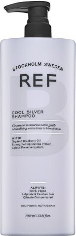 REF Cool Silver Shampoo neutralizujúci šampón pre platinovo blond a šedivé vlasy 1000 ml