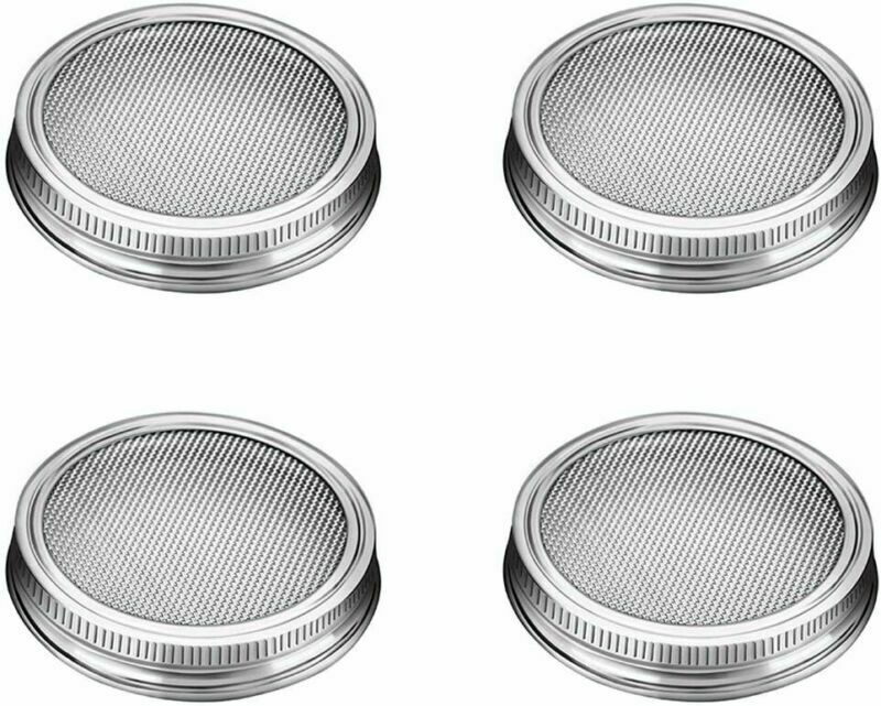Zhixia 4 Stk Edelstahl Deckel für Keimglas Sprossengläser Keimgerät Belüftung Ø 8.6cm HLL401