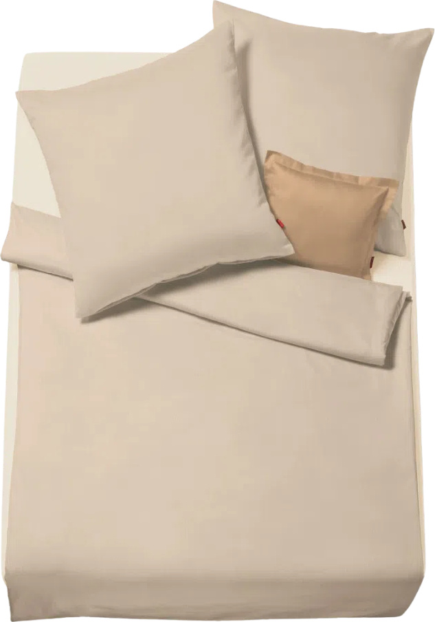 Fleuresse Lech buntgewebte Flanell-Bettwäsche Beige 155 x 200 cm