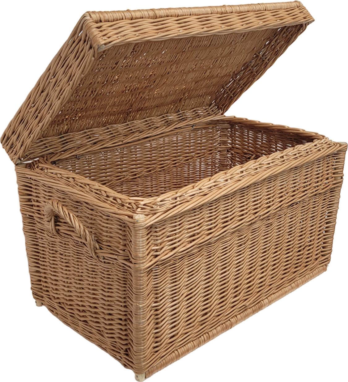 weeco Weidentruhe 70cm mit flachem Scharnierdeckel, Weidenrüssel