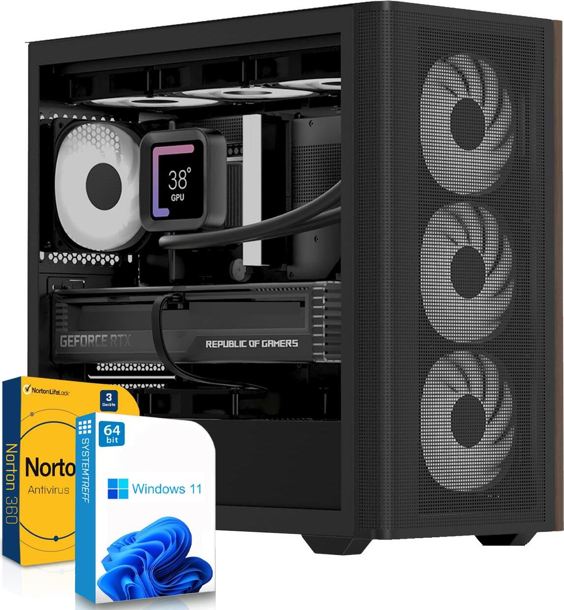 SYSTEMTREFF Office PC - Ryzen 5 5600G - AMD RX Vega - 16GB - 512GB M.2 NVMe + - Windows 11 Pro - Desktop 30237402