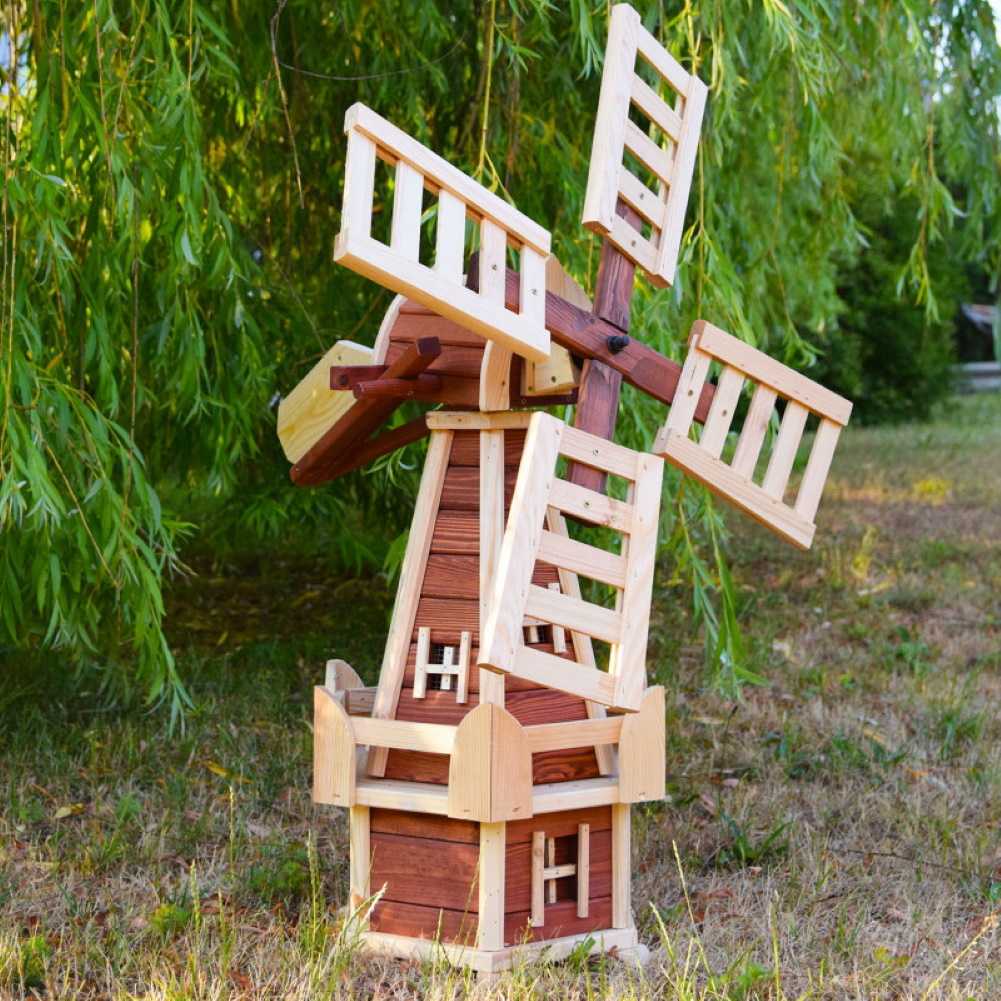 Dekorative Gartenwindmühle Holzwindmühle