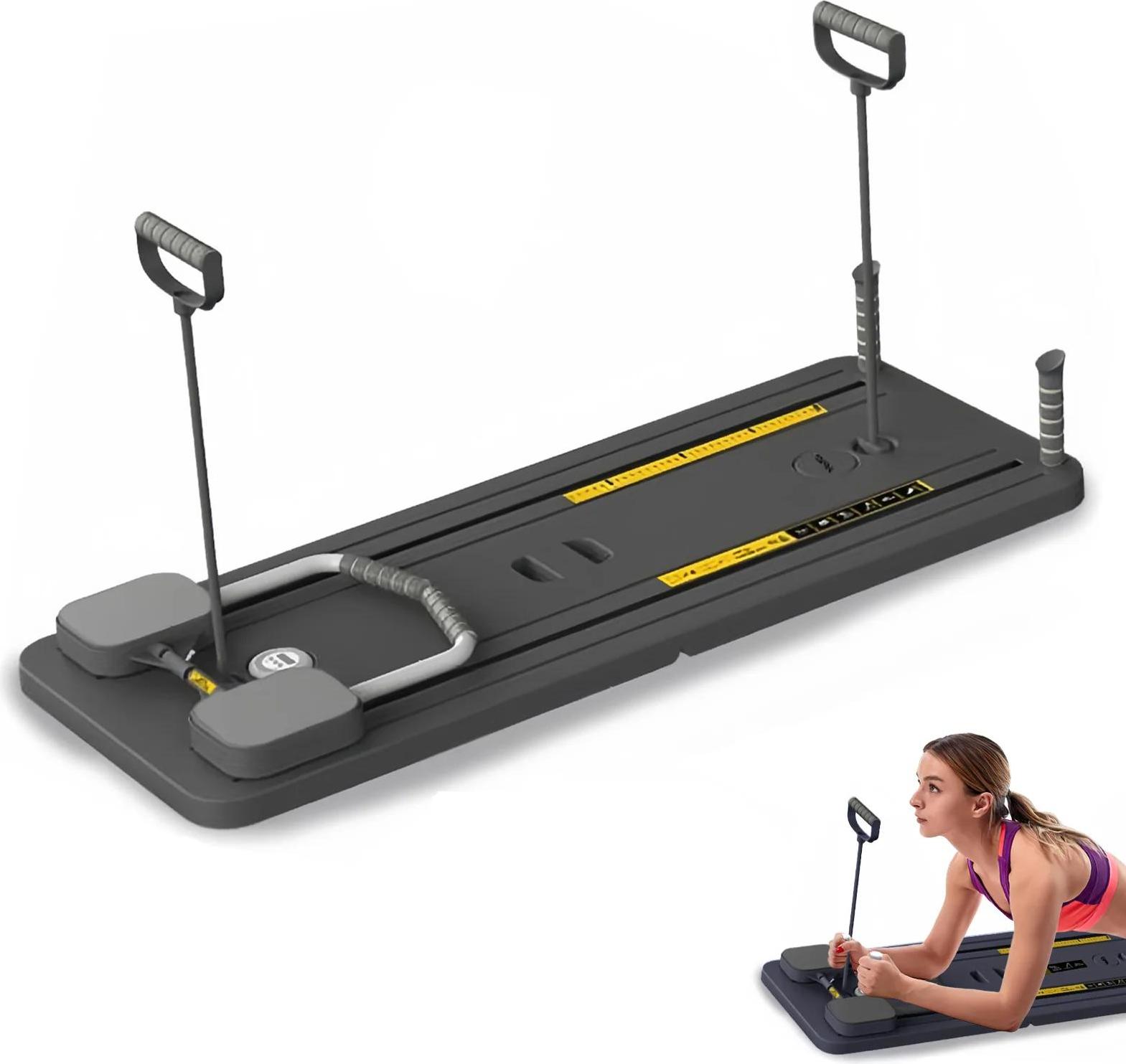 StarTech Bauchtrainer Fitnessbrett - Ab Wheel & Trainingsboard - Heimtraining - Core- und Muskeltraining - Pilates Workout Gerät - Schwarz