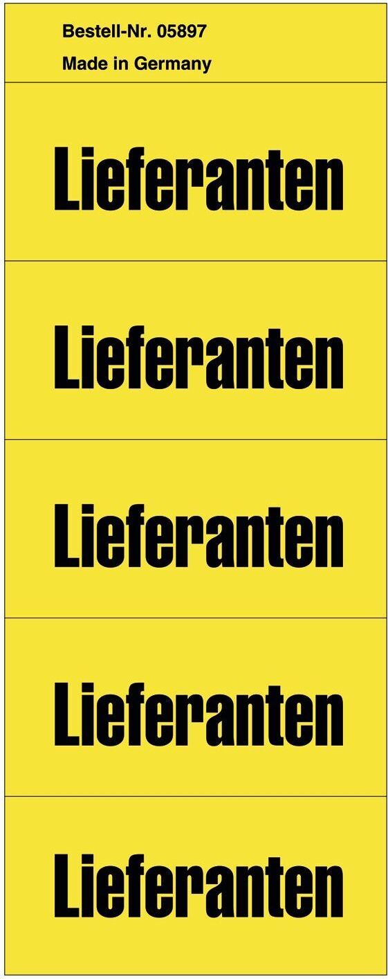 POV Inhaltsschilder Lieferanten - Beutel mit 100 Stück, gelb, 1 VPE 5897