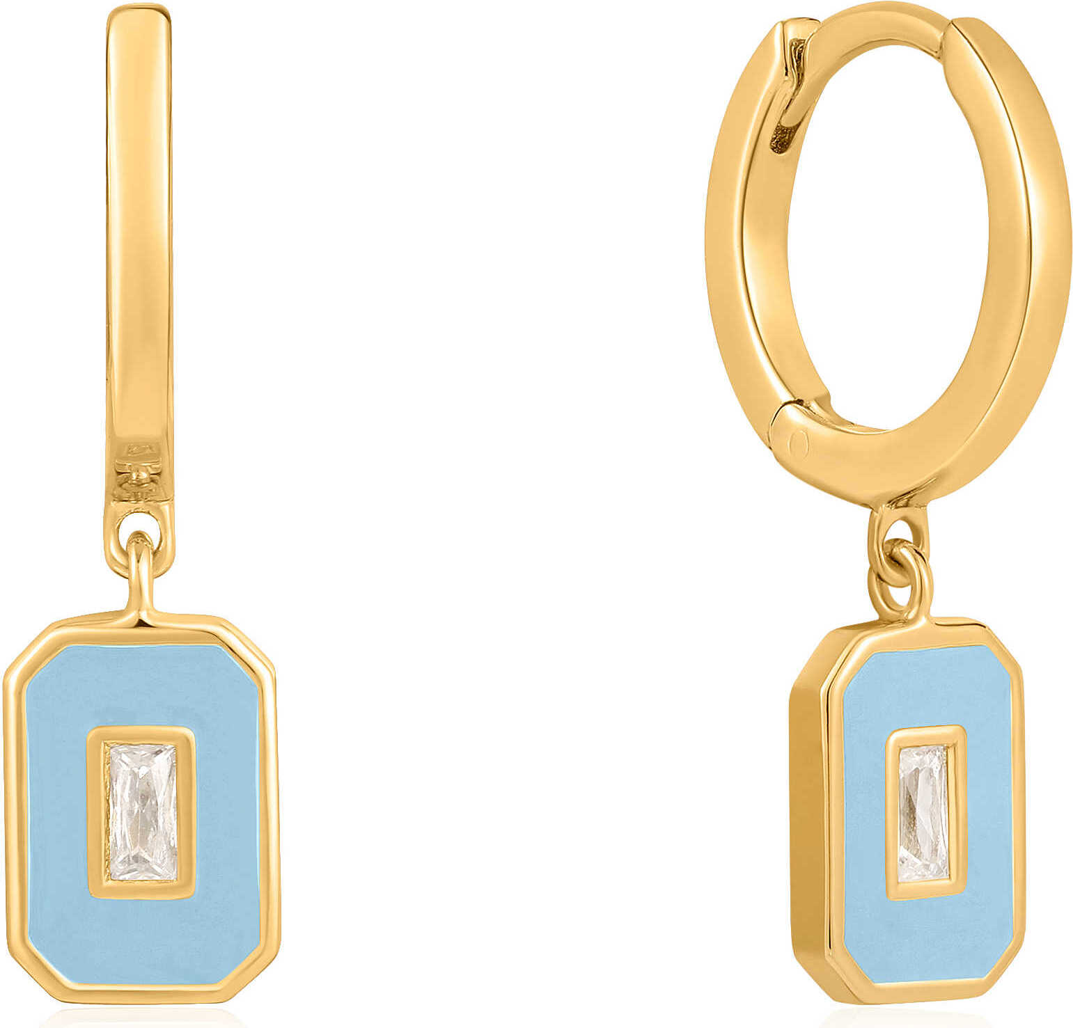 Ania Haie Orecchini A Cerchio "Bright Future": Argento 925 Placcato Oro 14kt Con Zirconi (12mm)