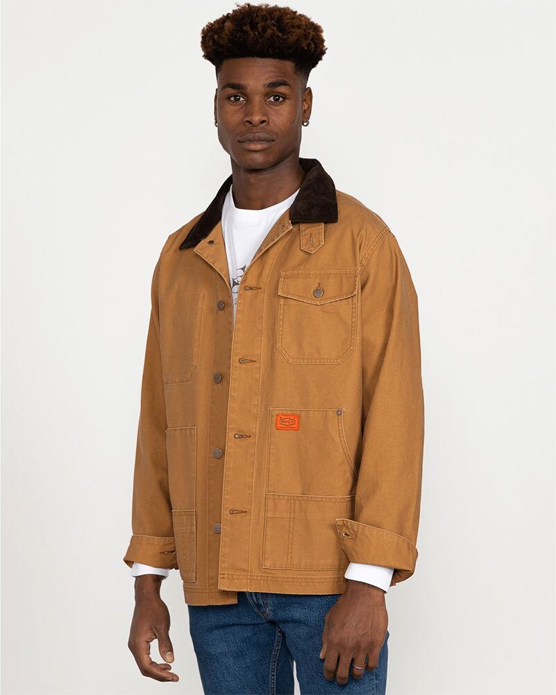 Rvca Chainmail Chore Jacke Braun S Mann Braun S U1JKRB-RVF0-0594-S