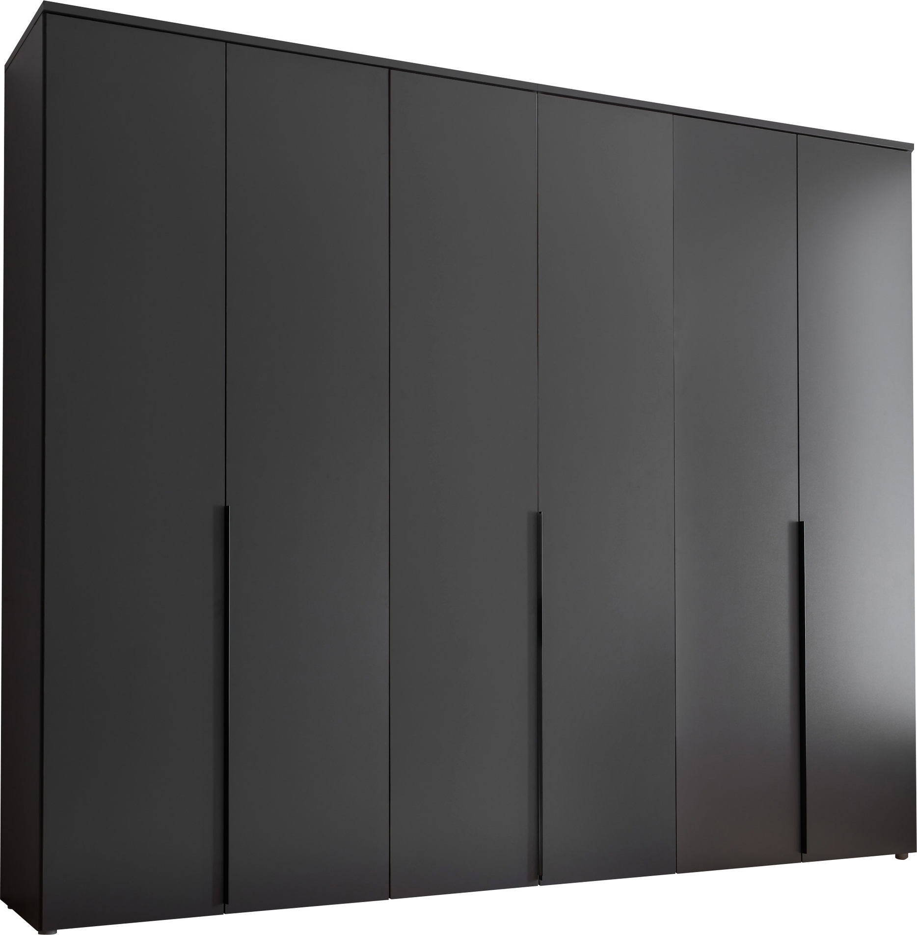 Drehtürenschrank >Kevo< 3 Böden, 3 Stangen, Graphit, Holzwerkstoff - 270x225x52 (BxHxT)