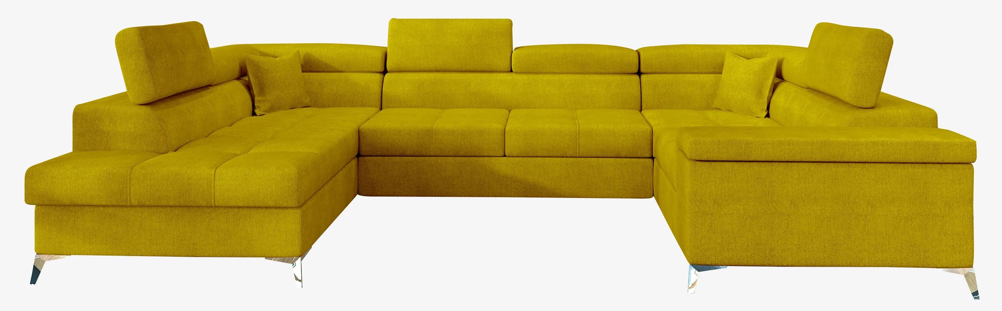 VENETI Geräumiges U-förmiges Sofa SEREIA – gelb, linke Ausführung 162-01-02013