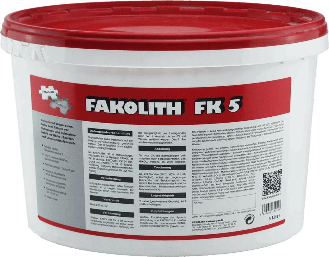 Fakolith Wandfarbe Spezialfarbe 5 L NEW-9208