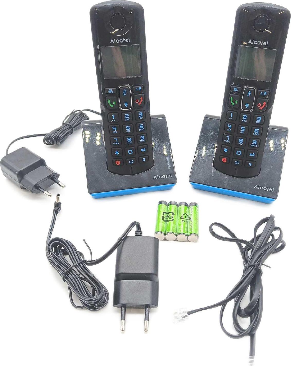 Alcatel S280 duo blau Schnurloses Telefon Freisprecheinrichtung Telefonbuch 50 Namen und