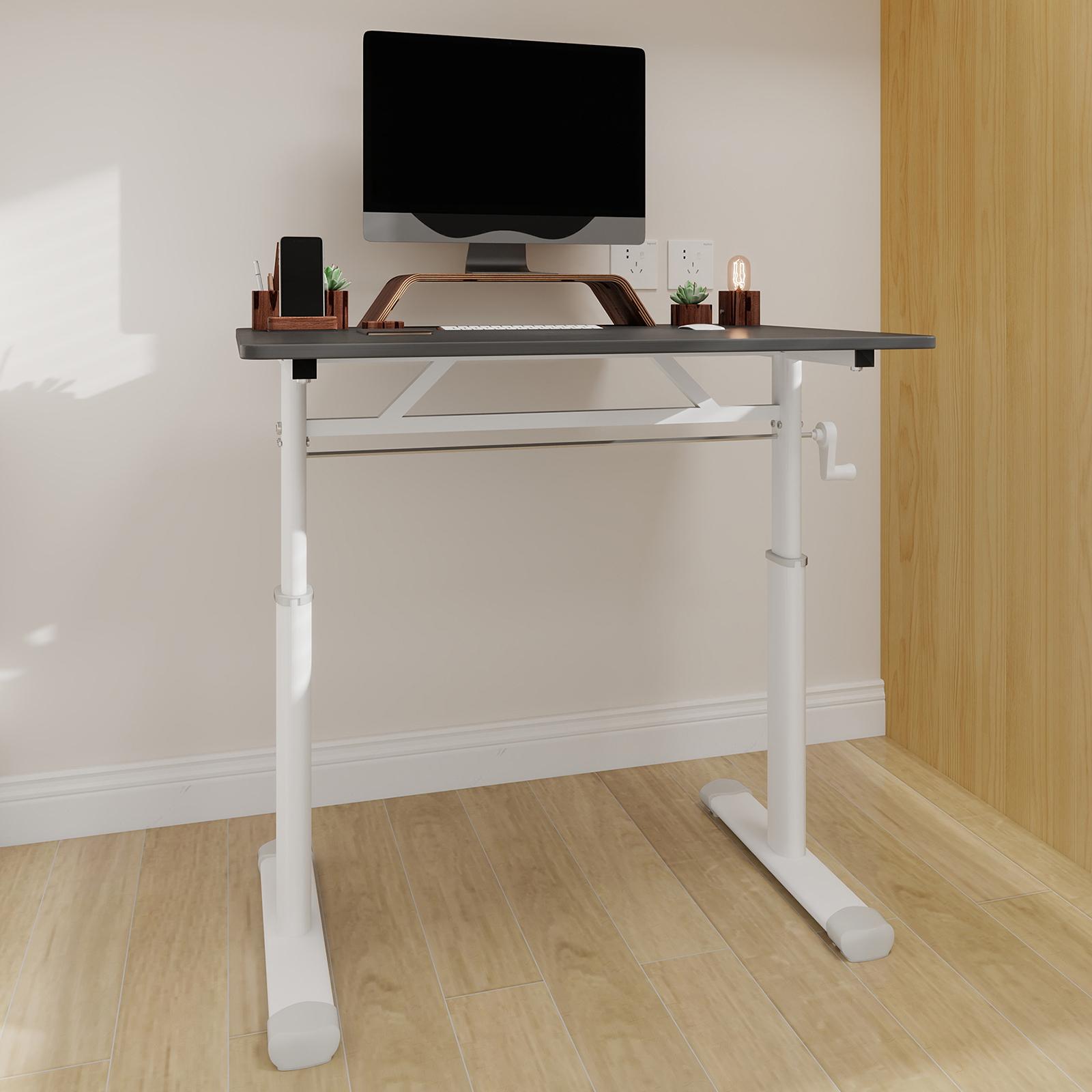 Höhenverstellbarer Schreibtisch für Kinder und Erwachsene - 80 x 60 x 90 cm, Grau