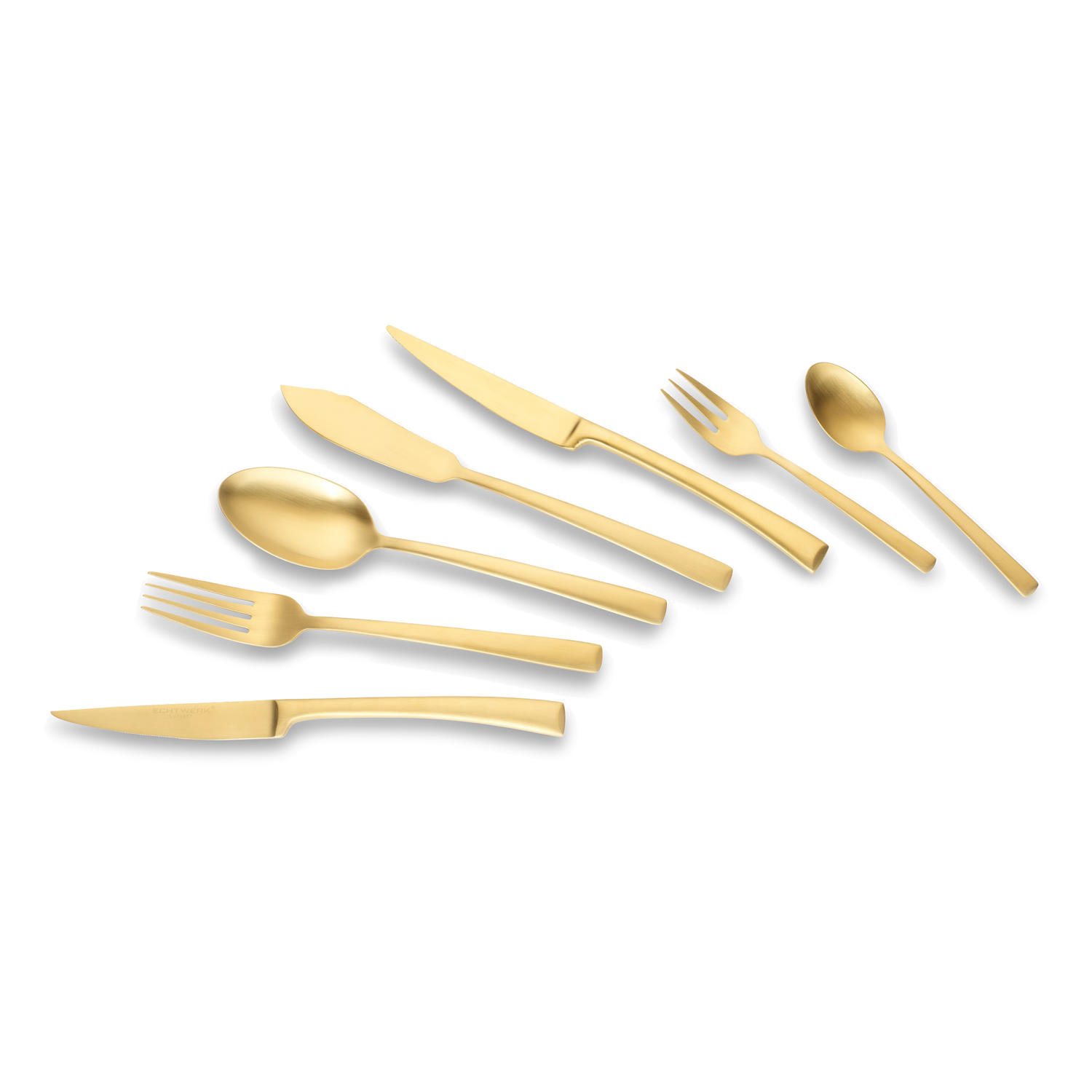 Echtwerk Avelino Gold Edition Tafelbesteck, 42-tlg., Tafel Besteck, Essbesteck, Messer, Besteckset, Stahl / Edelstahl, Mattiert, EW-BS-0510G EWK0EWBS0510G