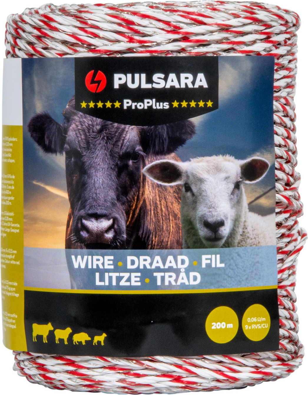 Pulsara Schrikdraad (200 Meter / Wit) - Pro Plus 083008