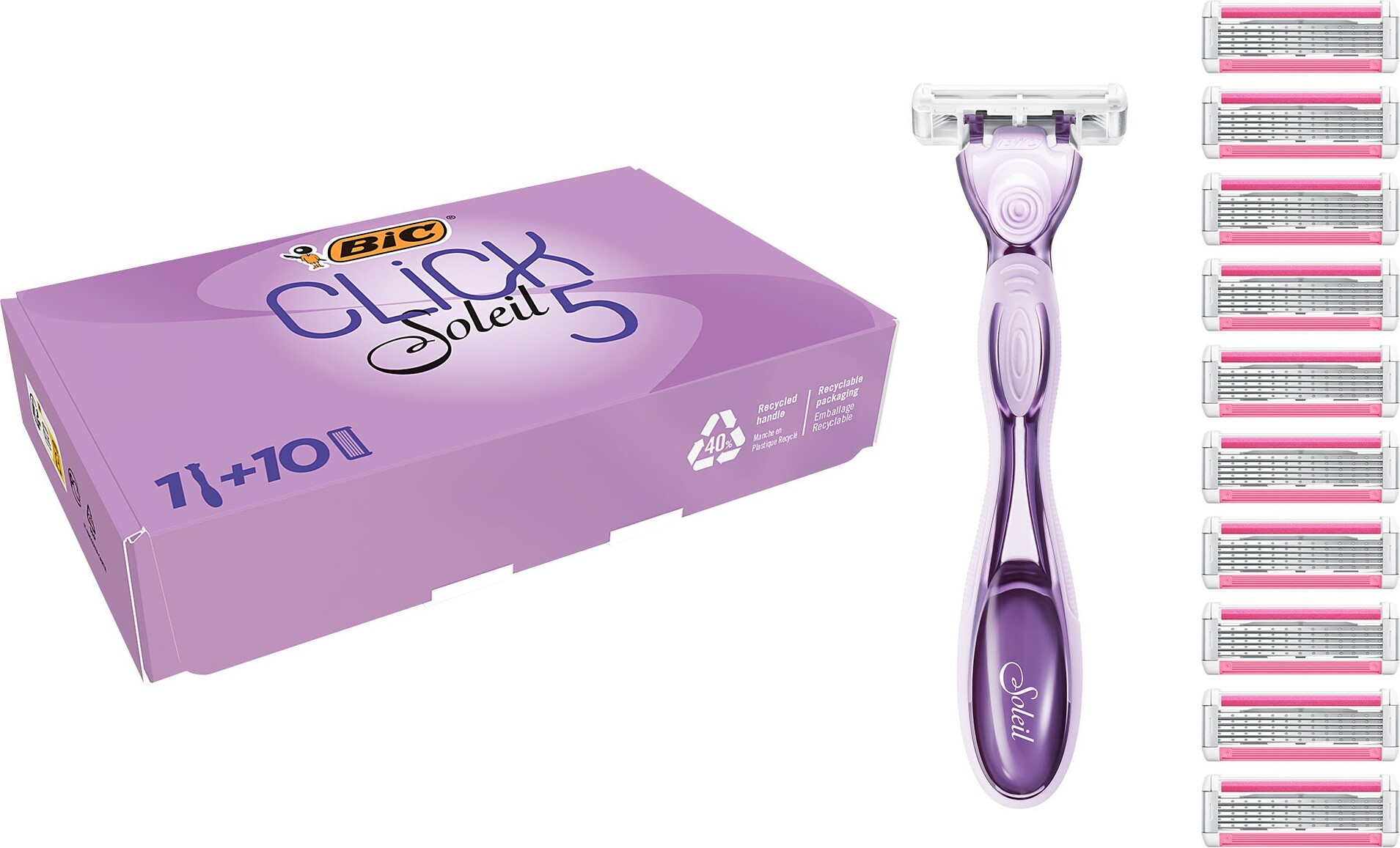 BIC System Rasoir femme Clic Soleil 5 (1+ 10 recharges)