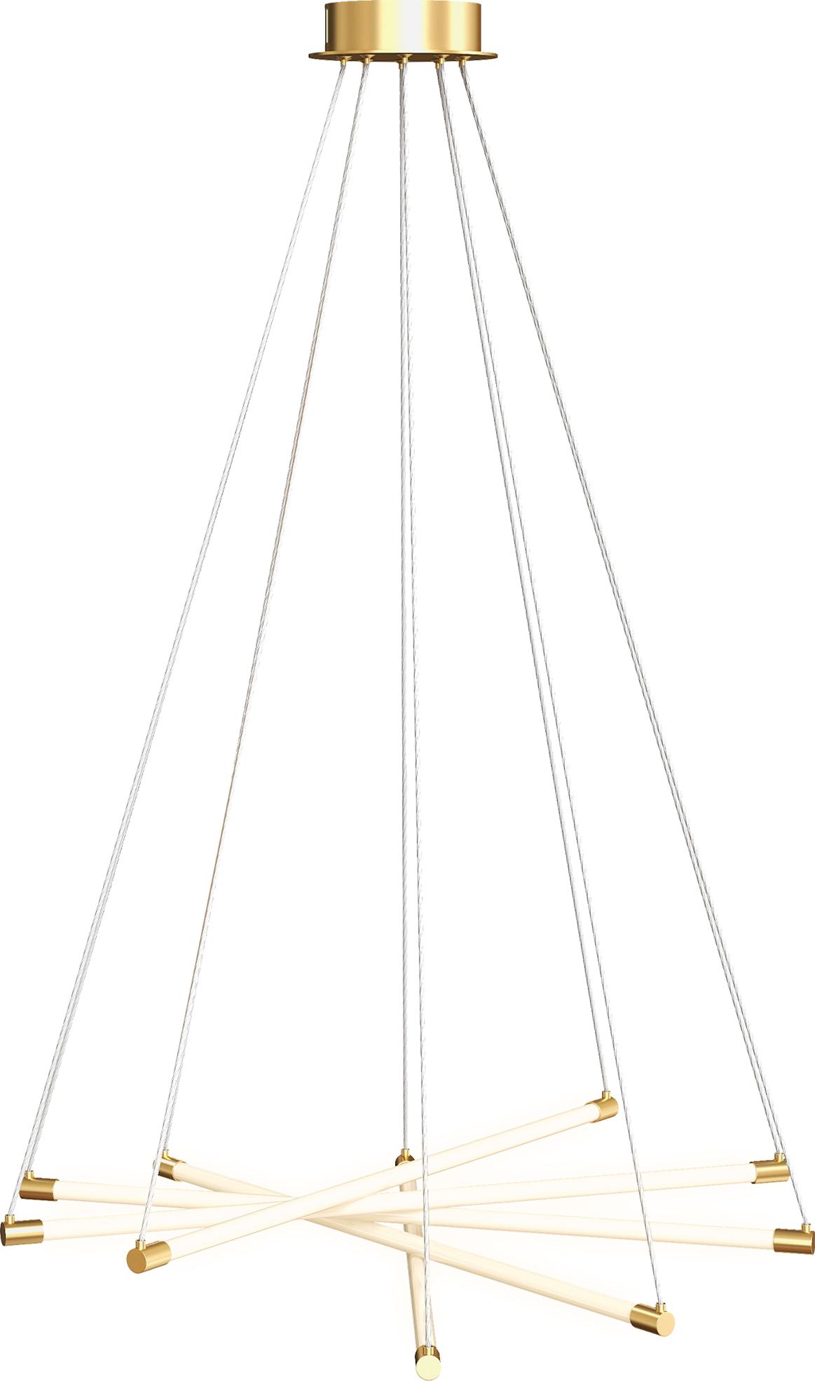 HOMCOM LED-Deckenlampe, 50W, 5 anpassbare Lichtrohre, anpassbar, Gold+Weiß B31-594V00GD