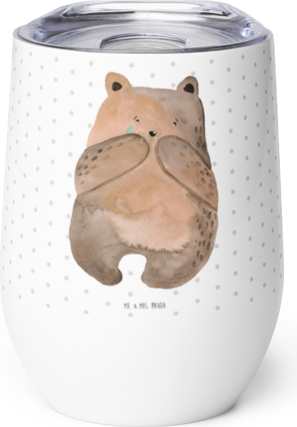 Mr. & Mrs. Panda Thermo Becher Bär Verlust - Weiß - Geschenk, thermosbecher, Teddy, Thermobecher, Trauer Trauergeschenk Traurig Trösten Trost Liebeskummer, kaffee tasse PD-1247537-STANDARD